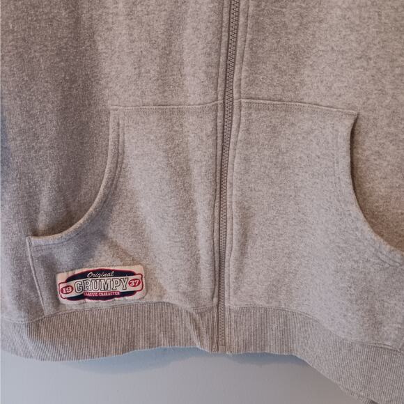 EUC Disney Store XL Grumpy Gray Zip Up Hoodie - Picture 7 of 8